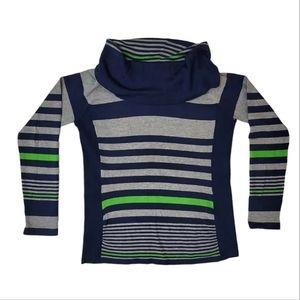 One A Sweater Knit Fitted Cowl Neck Colorblock sz Medium